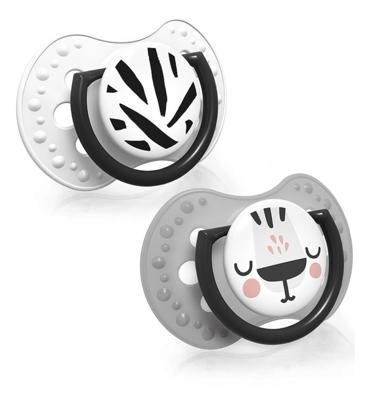LOVI Silikónový cumlík dynamický Salt&Pepper 18m+ 2 ks – Obrázok 2