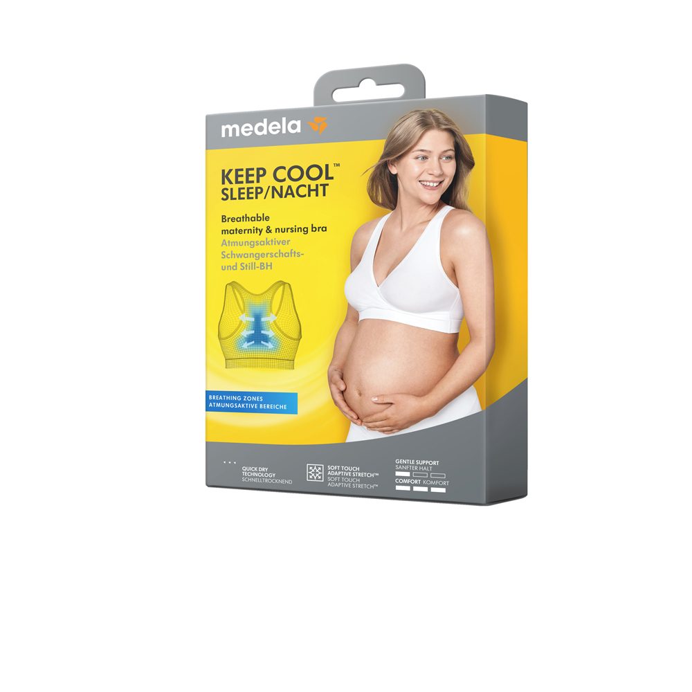 MEDELA Podprsenka tehotenská a dojčiaca nočná Keep Cool, čierna XL – Obrázok 12