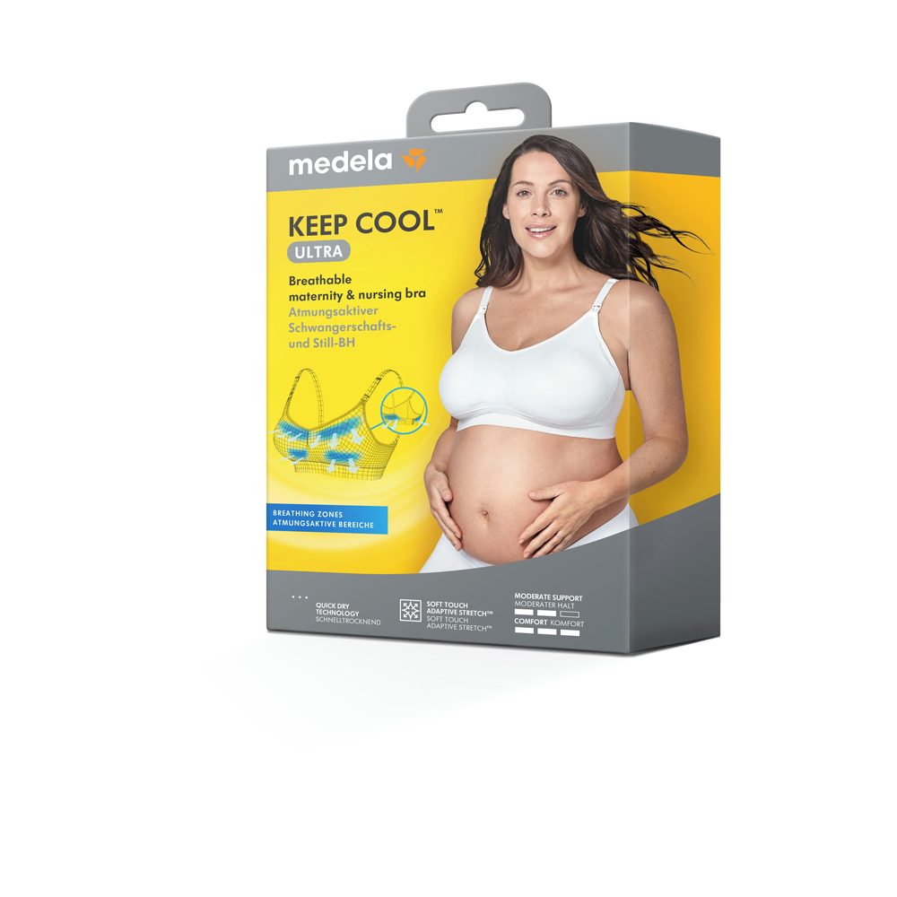MEDELA Podprsenka tehotenská a dojčiaca ultra Keep Cool, biela XXL – Obrázok 4
