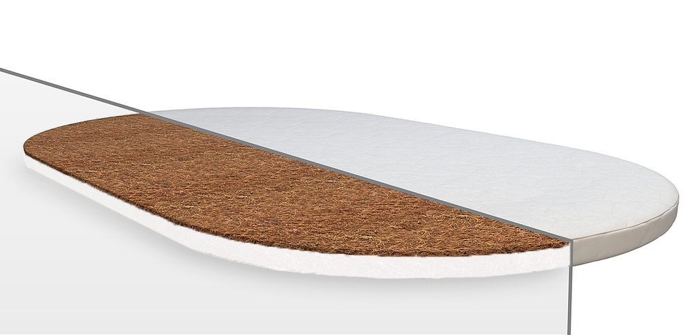 MIMIKO Matrac oválný kokos + PUR pena 72 cm x 120 cm