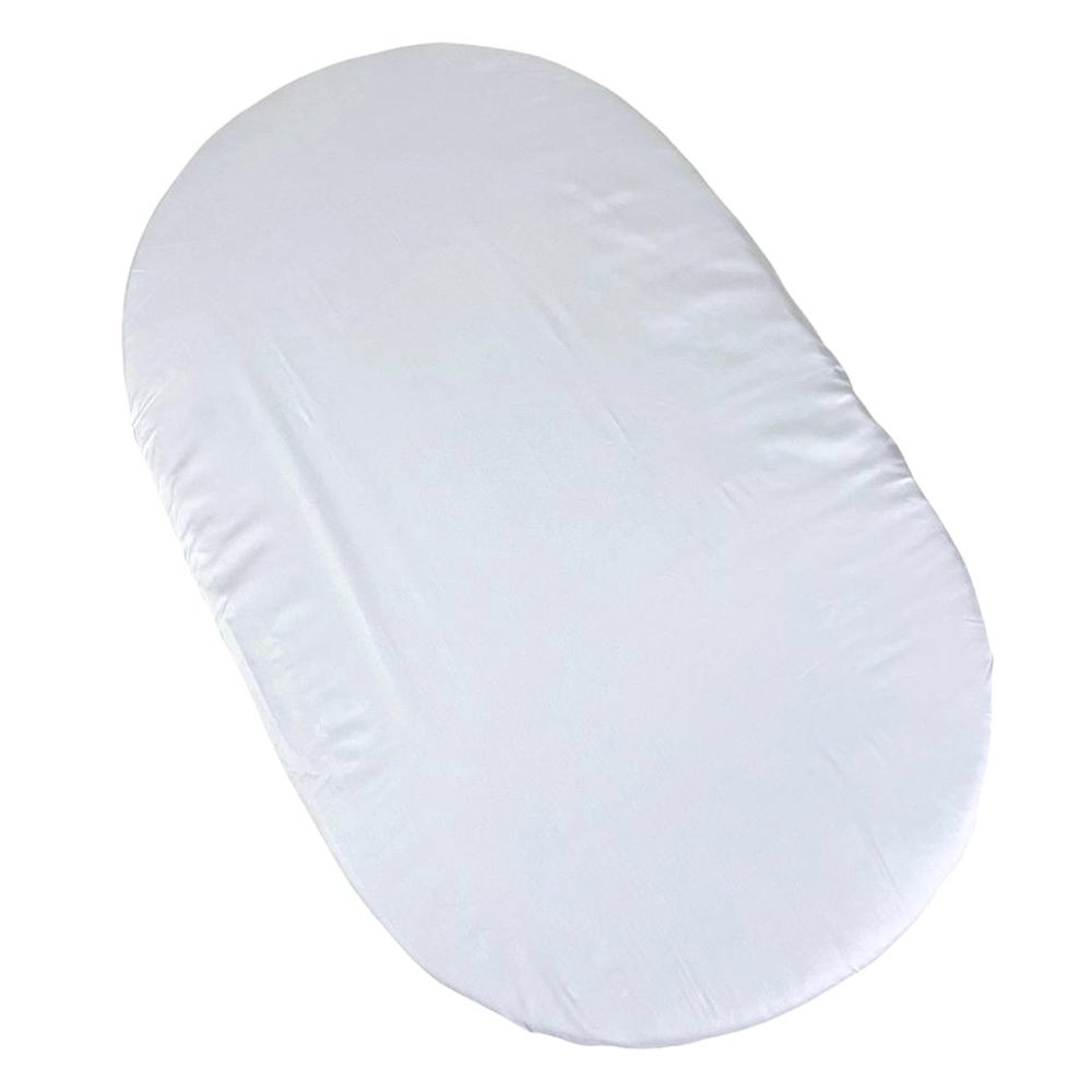 MIMIKO Plachta napínacia na oválny matrac Biela 150 cm x 100 cm