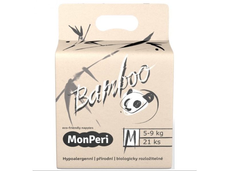 MONPERI Bamboo Plienky jednorazové eko M (5-8 kg) 21 ks – Obrázok 2
