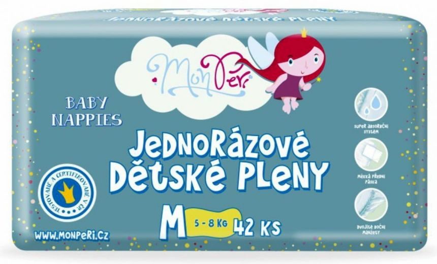 MONPERI Klasik Plienky jednorazové M (5-8 kg) 42 ks – Obrázok 2