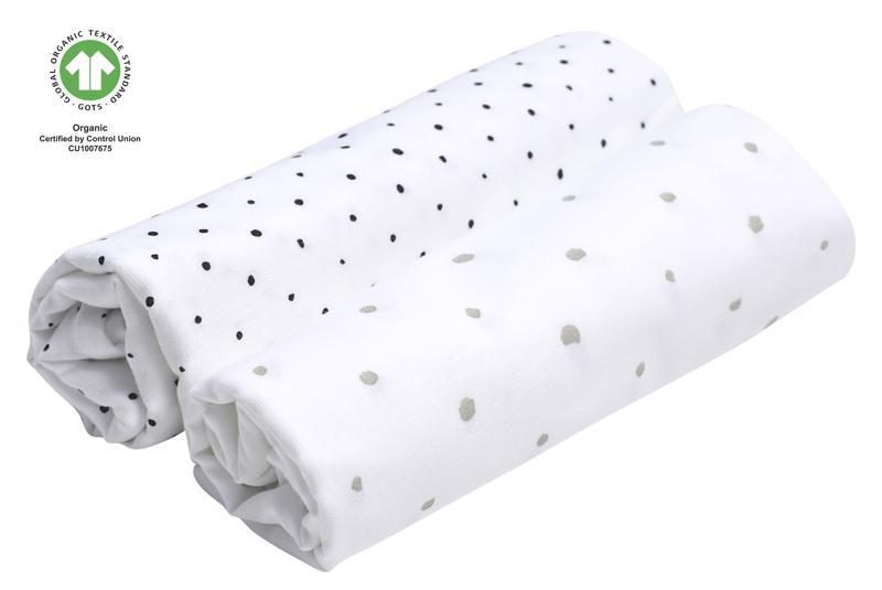 MOTHERHOOD Plienka mušelínová BIO 2ks Grey and Black Dots 85x85cm – Obrázok 3