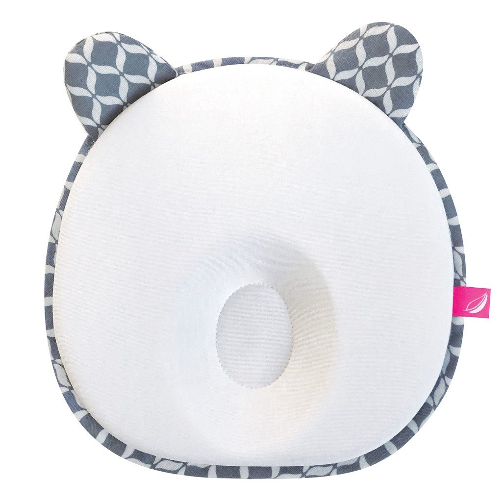 MOTHERHOOD Vankúšik ergonomický stabilizačný pre novorodencov s uškami Grey Classics 0-6m – Obrázok 2