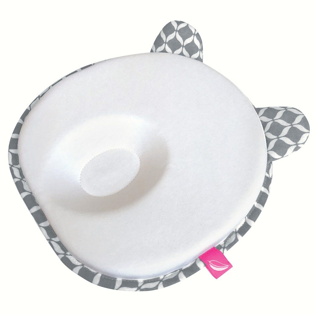 MOTHERHOOD Vankúšik ergonomický stabilizačný pre novorodencov s uškami Grey Classics 0-6m – Obrázok 3