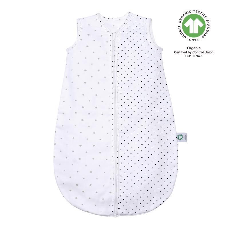 MOTHERHOOD Vak na spanie mušelínový BIO Grey and Black Dots 6-18 m 0,5 tog – Obrázok 2