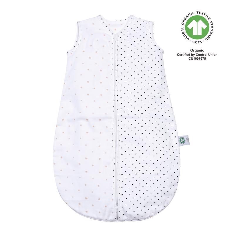 MOTHERHOOD Vak na spanie mušelínový BIO Pink and Black Dots 6-18 m 0,5 tog – Obrázok 2