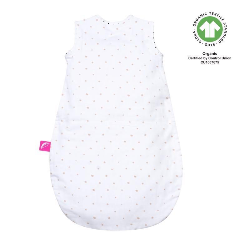 MOTHERHOOD Vak na spanie mušelínový BIO Pink and Black Dots 6-18 m 0,5 tog – Obrázok 3