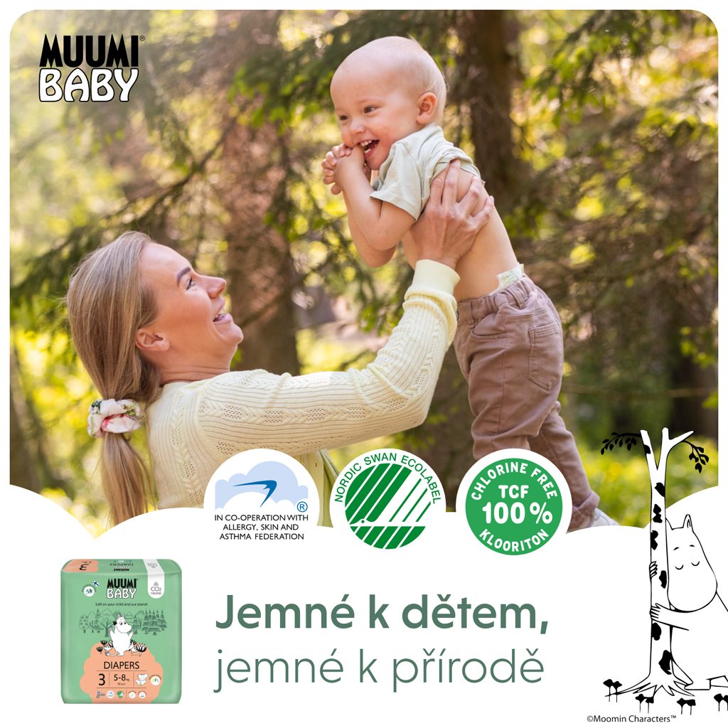 MUUMI Baby 3 Midi 5-8 kg (50 ks), eko plienky – Obrázok 6