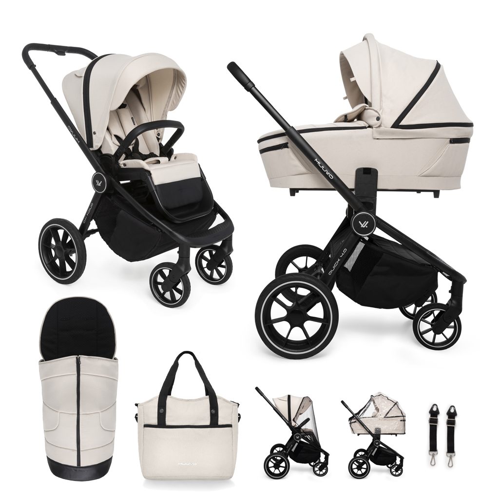 MUUVO Kočík kombinovaný Quick 4.0 Desert sand set 2v1 – Obrázok 2
