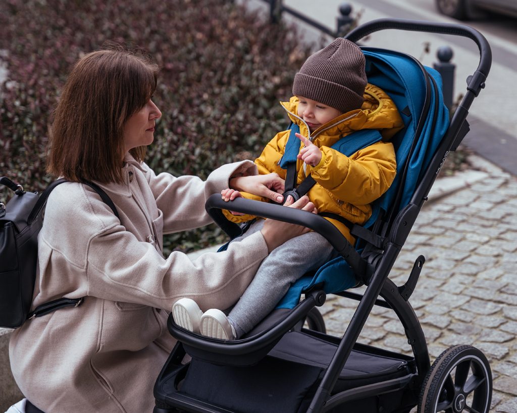 MUUVO Kočík kombinovaný Trick set 2v1 Ocean blue + CYBEX Aton B2 i-Size + základňa – Obrázok 45