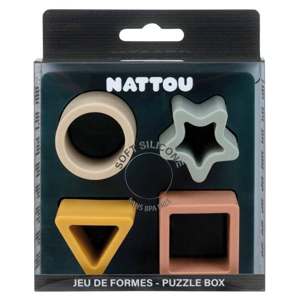 NATTOU Hračka vkladačka silikónová Dark 12x12 cm – Obrázok 4