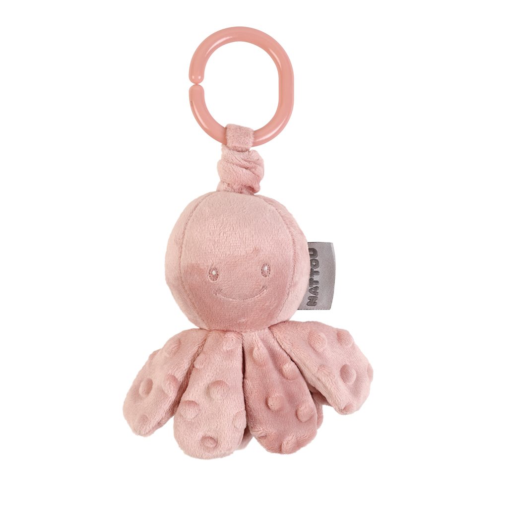NATTOU Chobotnička vibračná na C krúžku dusty pink 20 cm Lapidou – Obrázok 2
