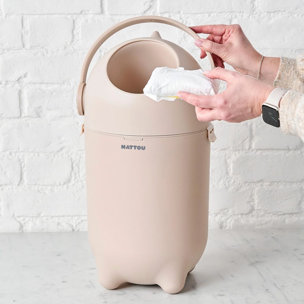 NATTOU Kôš na plienky Dropy Green 27 cm, 20l – Obrázok 5