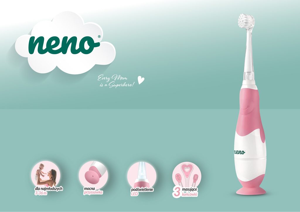 NENO Kefka detská elektrická pre deti Denti - ružová 3m+ – Obrázok 9