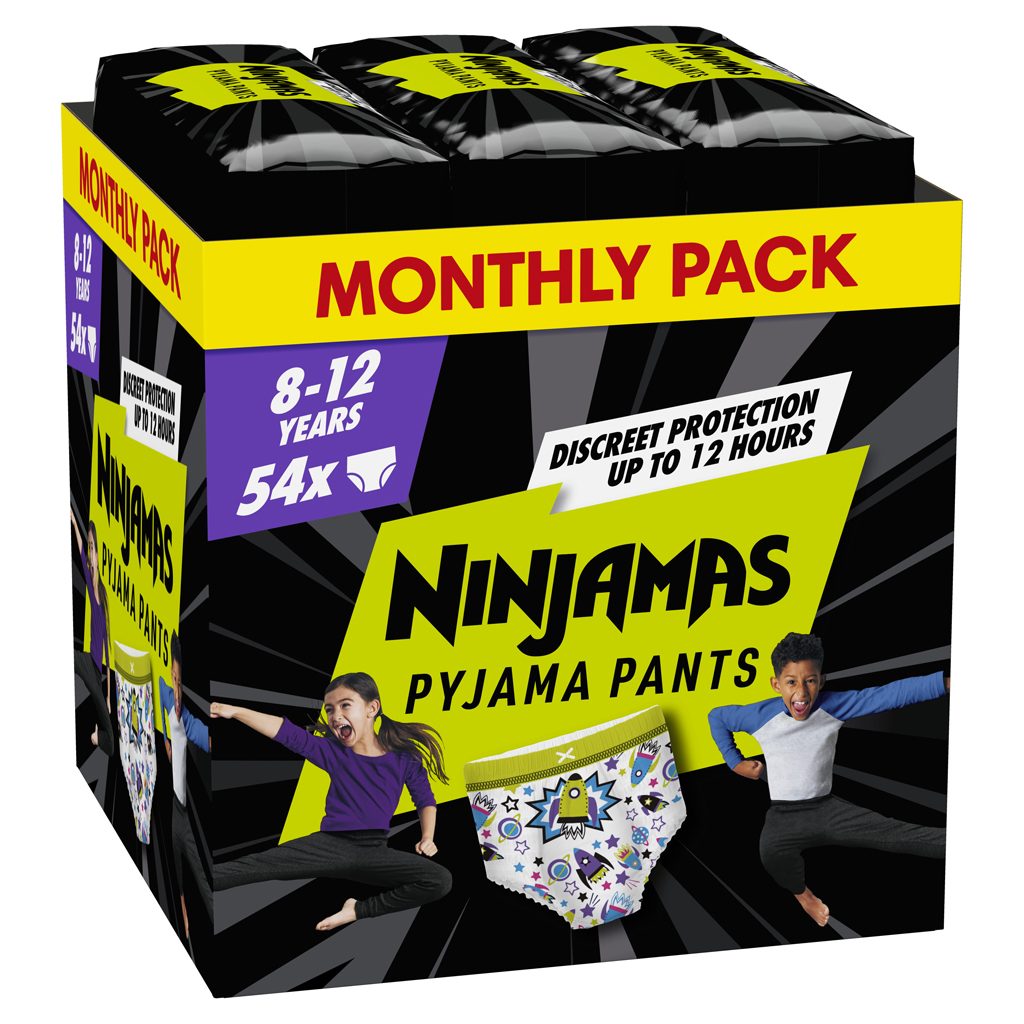 NINJAMAS Nohavičky plienkové Pyjama Pants Kosmické lode, 54 ks, 8 rokov, 27kg-43kg