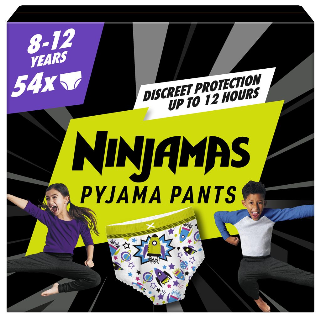 NINJAMAS Nohavičky plienkové Pyjama Pants Kosmické lode, 54 ks, 8 rokov, 27kg-43kg – Obrázok 3