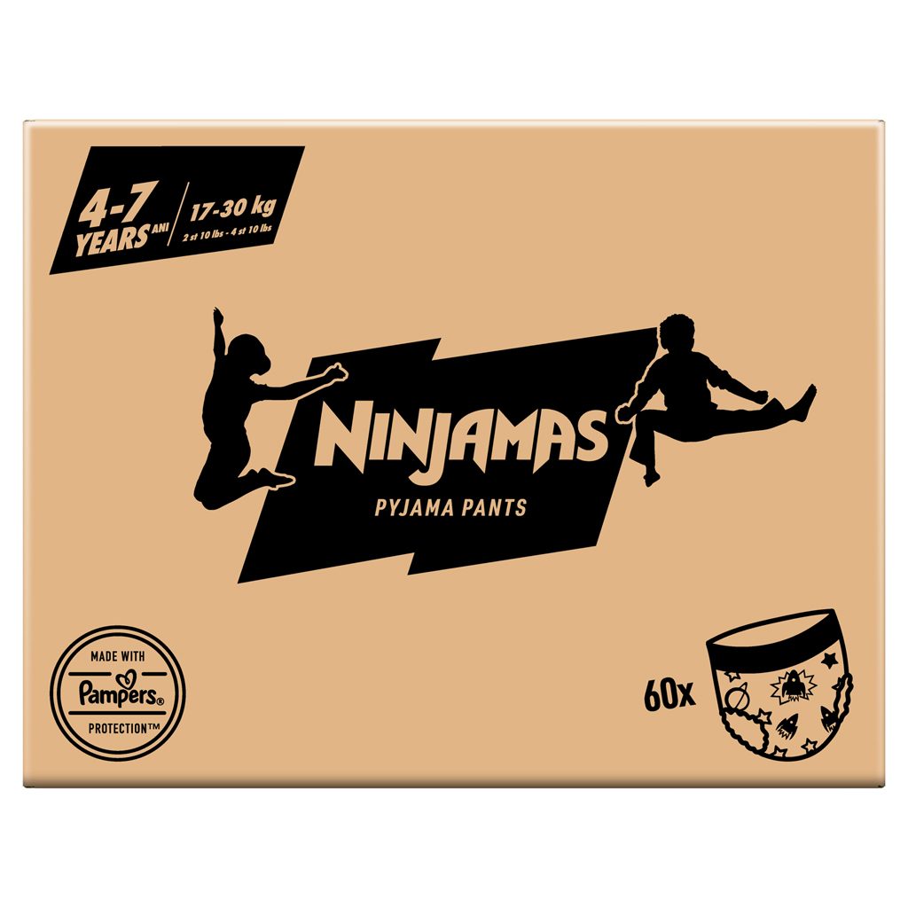 NINJAMAS Nohavičky plienkové Pyjama Pants Kosmické lode, 60 ks, 7 rokov, 17kg-30kg – Obrázok 6