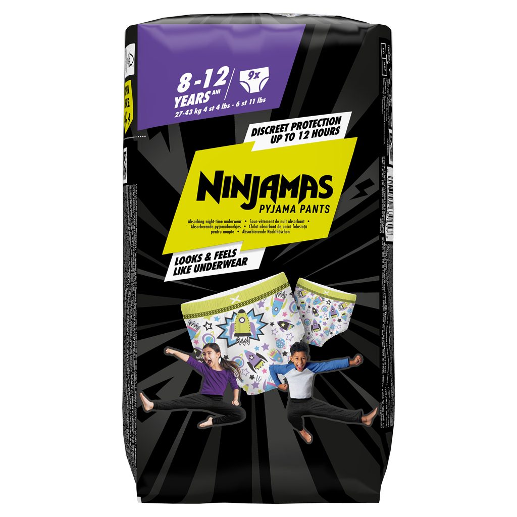 NINJAMAS Nohavičky plienkové Pyjama Pants Kosmické lode, 9 ks, 8 rokov, 27kg-43kg – Obrázok 10