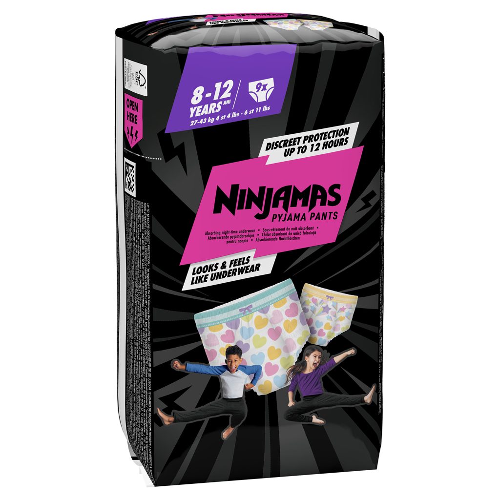 NINJAMAS Nohavičky plienkové Pyjama Pants Srdiečka, 9 ks, 8 rokov, 27kg-43kg – Obrázok 9