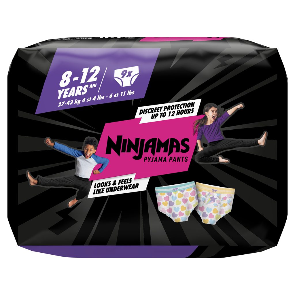 NINJAMAS Nohavičky plienkové Pyjama Pants Srdiečka, 9 ks, 8 rokov, 27kg-43kg – Obrázok 10