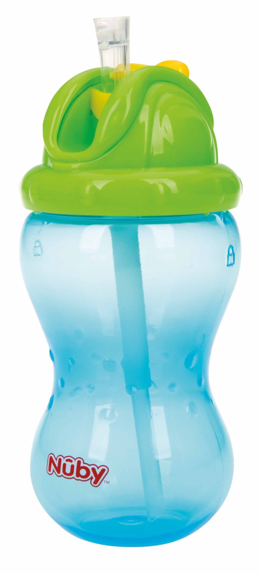 NUBY Hrnček netečúci se sklápacou slamkou a 360ml, 12 m+ modrý – Obrázok 2