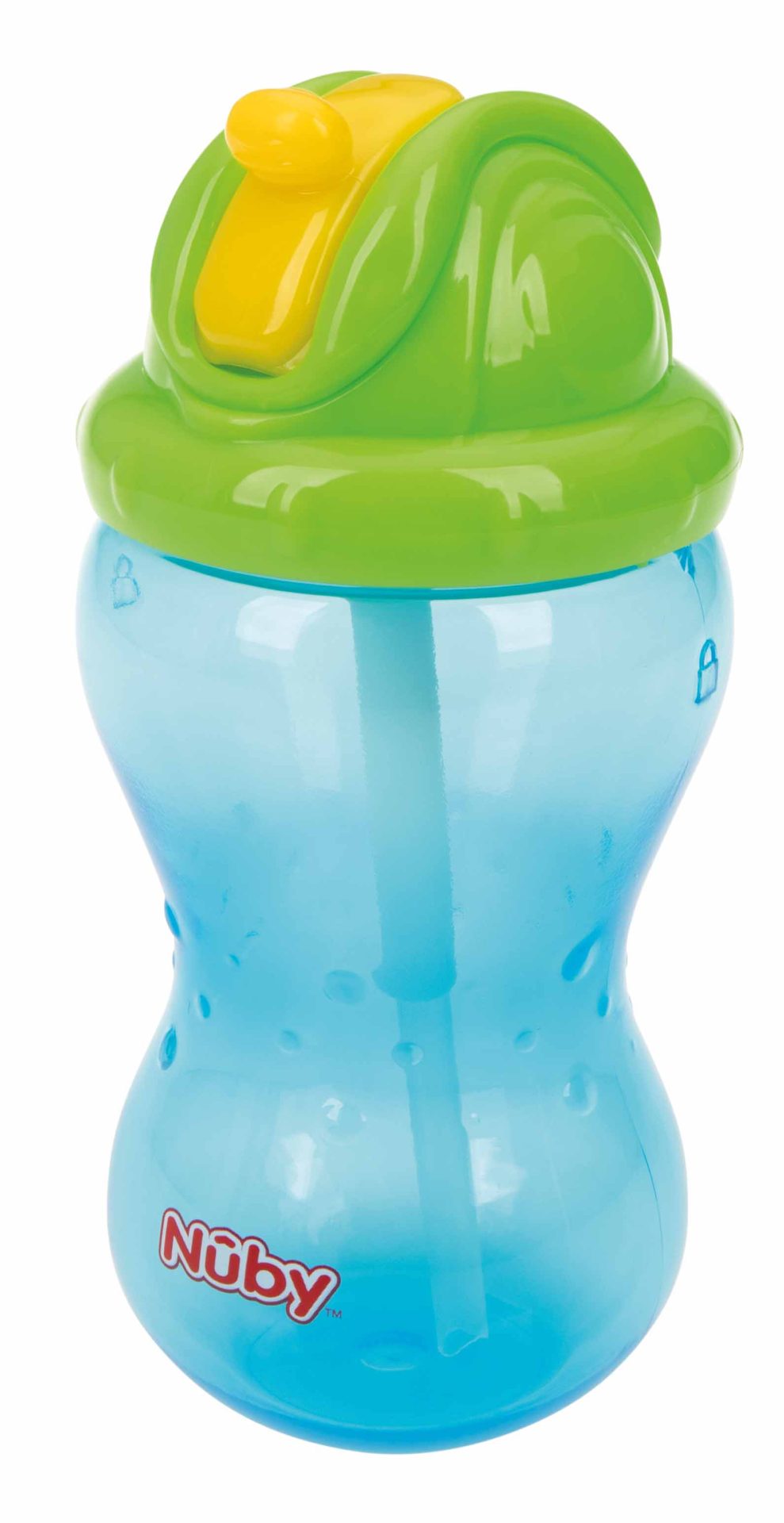 NUBY Hrnček netečúci se sklápacou slamkou a 360ml, 12 m+ modrý – Obrázok 3