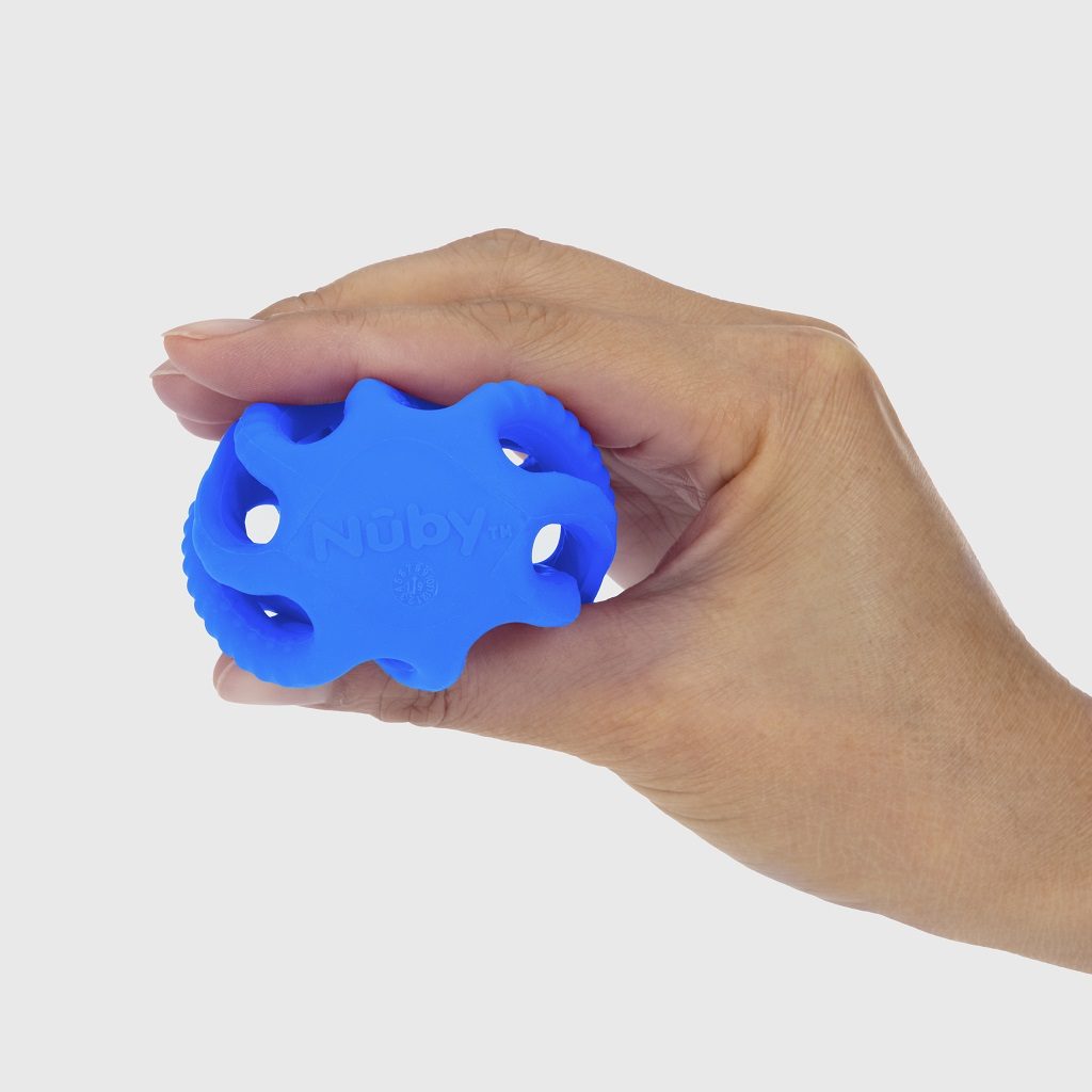 NUBY Hryzačka gulička silikónová 3m+ modrá – Obrázok 4