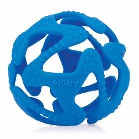 NUBY Hryzačka silikónová lopta tmavo modrá 3 m+ – Obrázok 2