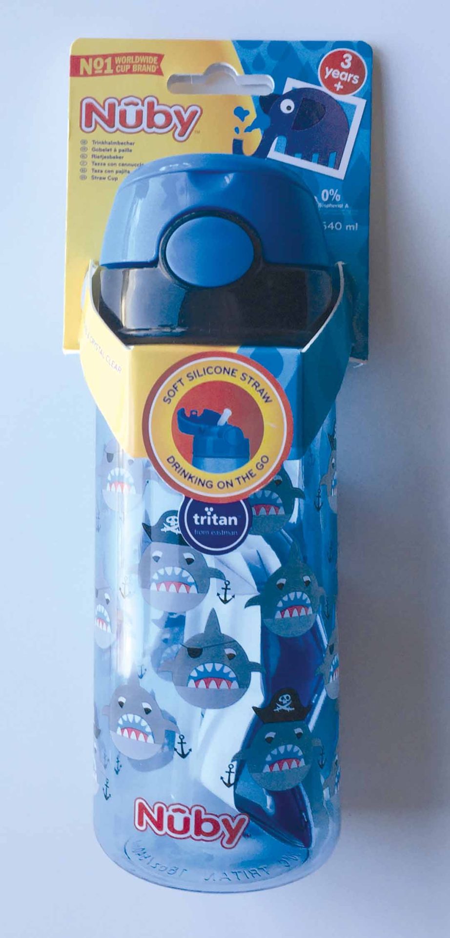 NUBY Fľaša športová netečúca so slamkou 530 ml, modrá, 4+ – Obrázok 6
