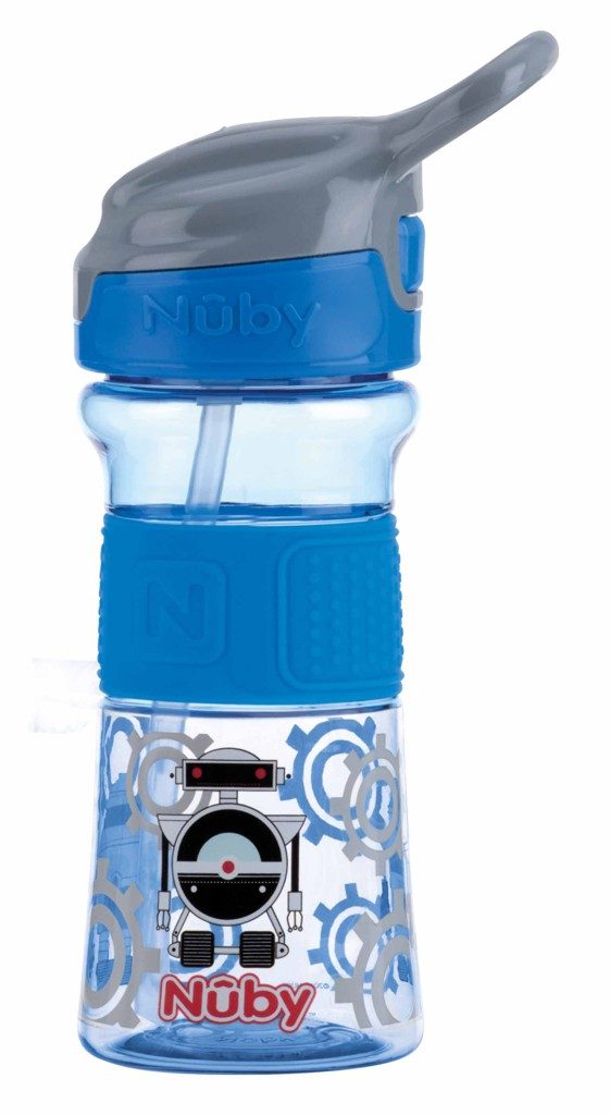 NUBY Fľaša športová s mäkkou sklopiteľnou slamkou 360 ml, modrá, 3+ – Obrázok 2