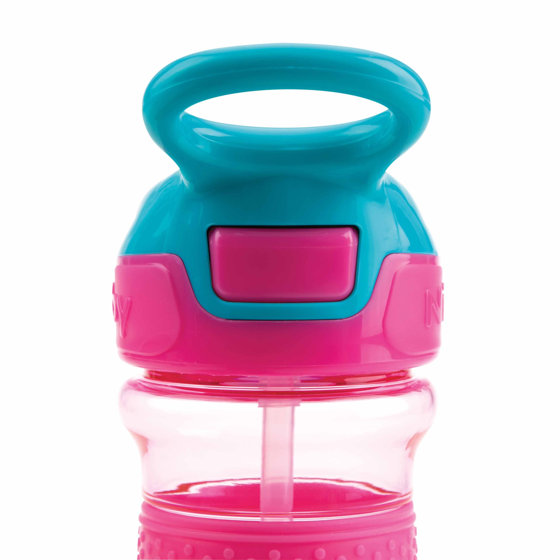 NUBY Fľaša športová s mäkkou sklopiteľnou slamkou 360 ml, ružová, 3+ – Obrázok 3