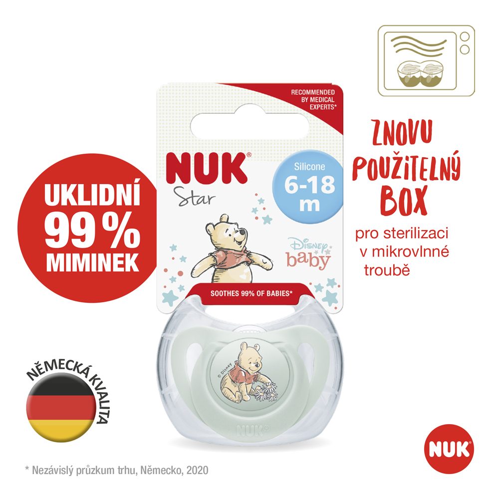 NUK Cumlík Disney Macko Pú v boxe, biely 6-18m – Obrázok 5