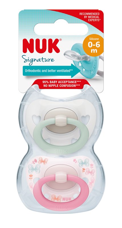 NUK Cumlík Signature 0-6m box dievča 2 ks – Obrázok 3