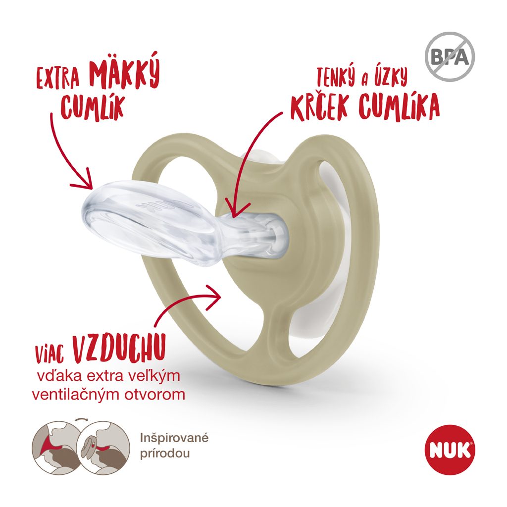 NUK Cumlík Space Night silikón, V2, 6-18m 2 ks box - holka – Obrázok 4