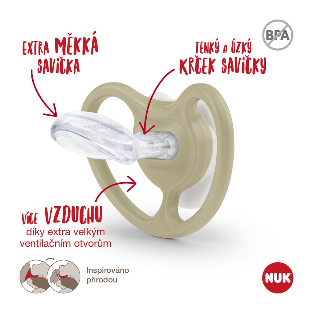 NUK Cumlík Space Night silikón, V2, 6-18m, 2 ks box - kluk – Obrázok 6