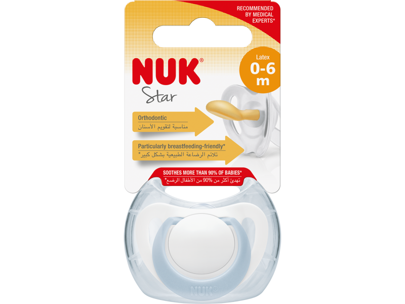 NUK Cumlík Star latex 0-6m, box modrý – Obrázok 3