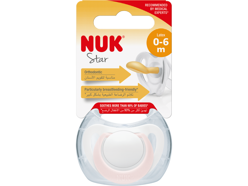 NUK Cumlík Star latex 0-6m, box ružový – Obrázok 3