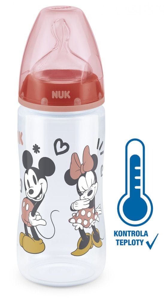 NUK FC+ fľaša Mickey s kontrolou teploty, 300 ml - červená – Obrázok 2