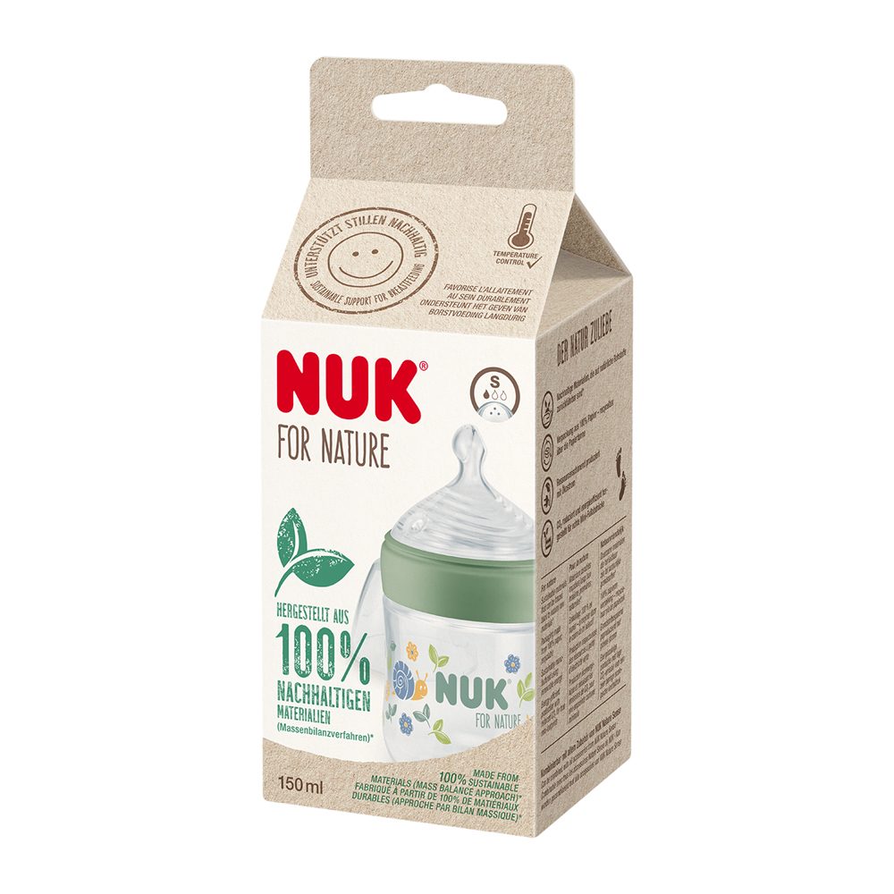 NUK Fľaša dojčenská For Nature s kontrolou teploty, zelená 150 ml – Obrázok 4