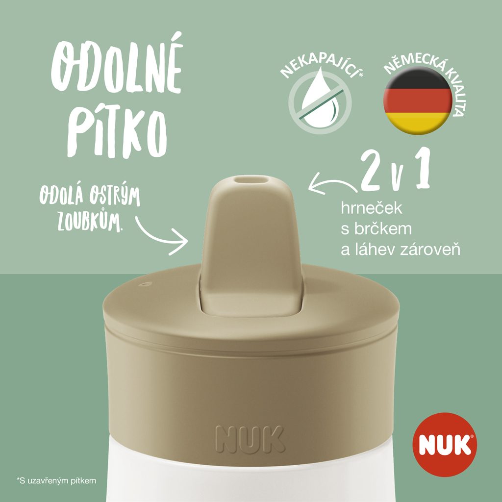 NUK Fľaša Mini-Me Flip - ružová 450ml, 12m+ – Obrázok 5