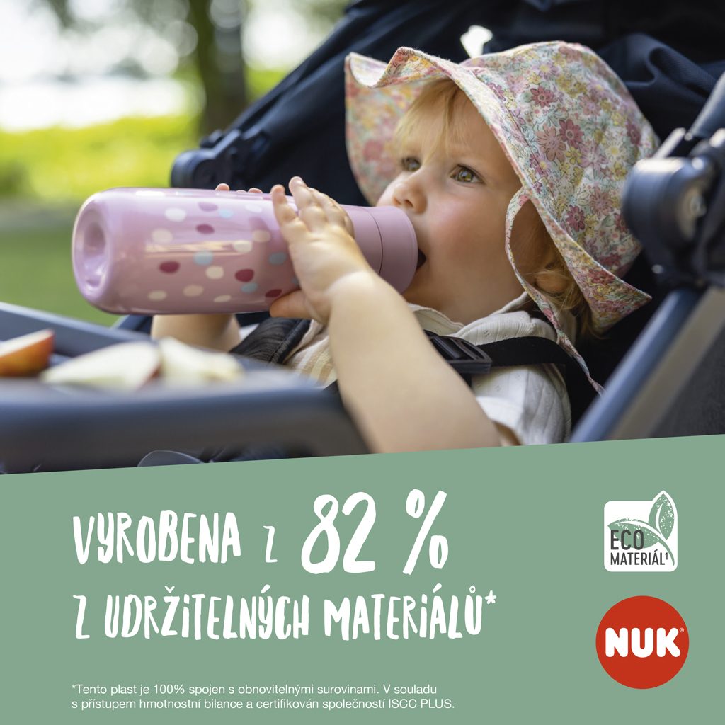 NUK Fľaša Mini-Me Flip - ružová 450ml, 12m+ – Obrázok 6