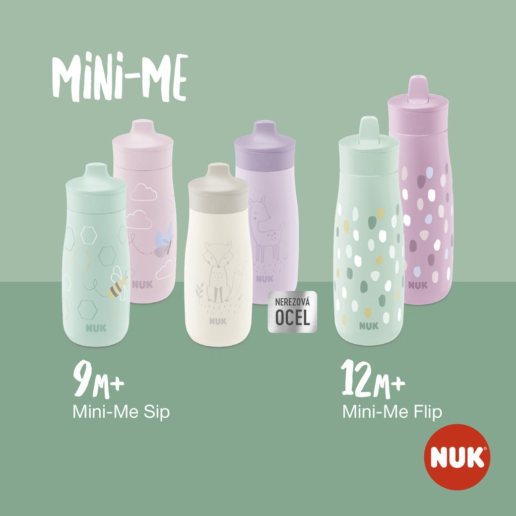 NUK Fľaša Mini-Me Sip nerezová - fialová 300ml, 9m+ – Obrázok 10