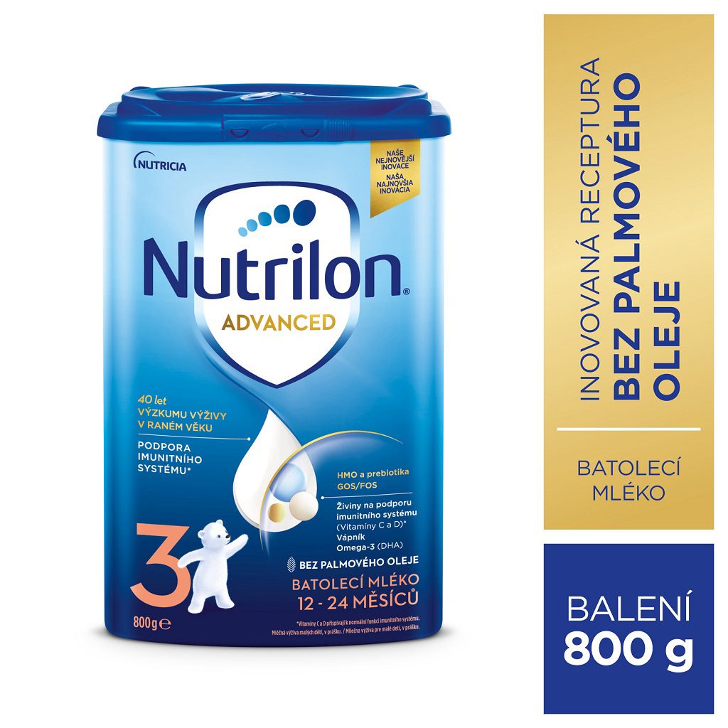 NUTRILON 3 Batoľacie mlieko 800 g, 12+ – Obrázok 2
