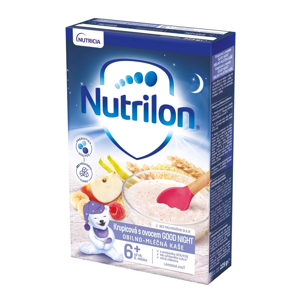 NUTRILON Pronutra Krupicová mliečna kaša s ovocím GOOD NIGHT od uk. 6. mesiaca 225 g – Obrázok 5