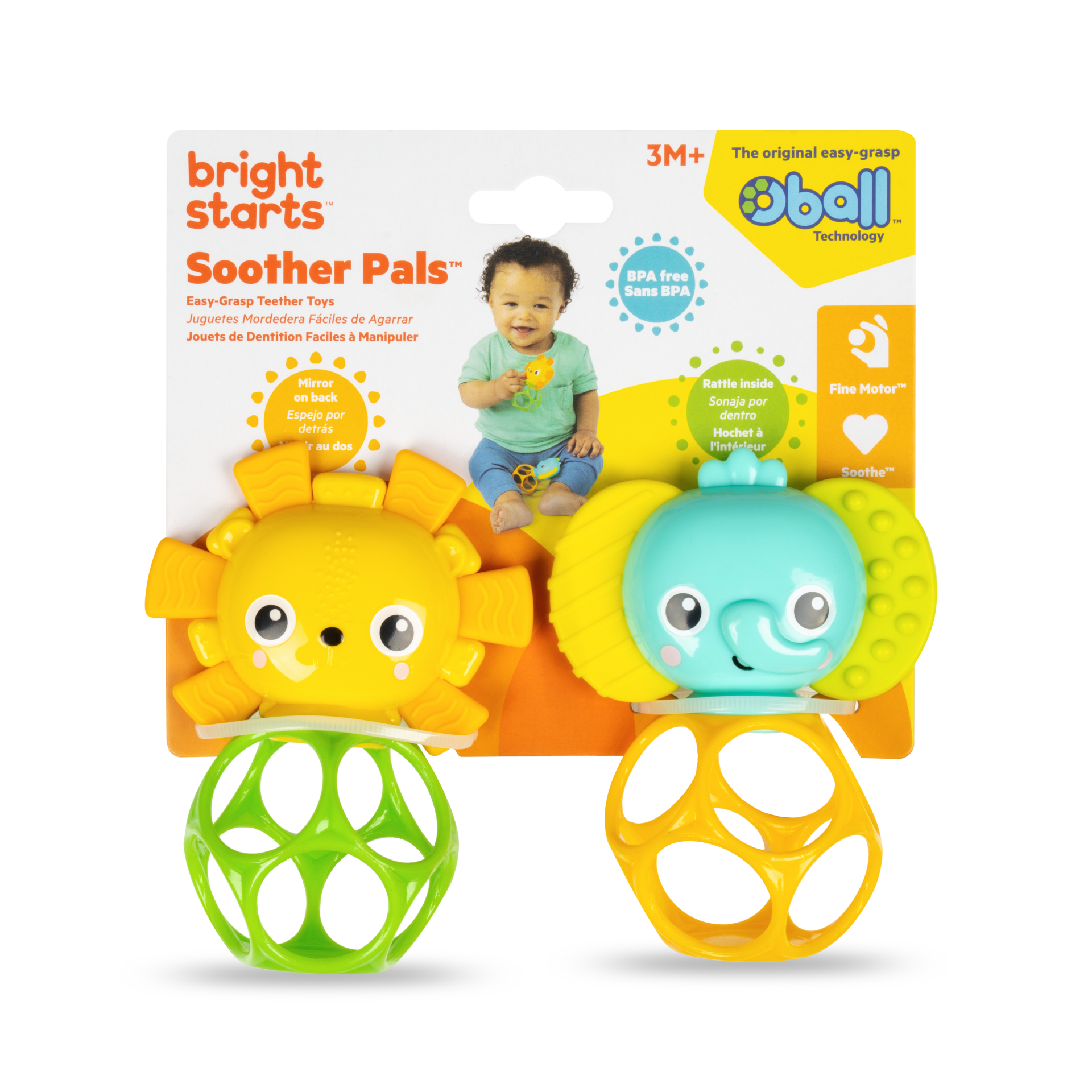OBALL Hračka Oball Hryzačky Soother Pals™ Easy-Grasp 2ks 3m+ – Obrázok 5