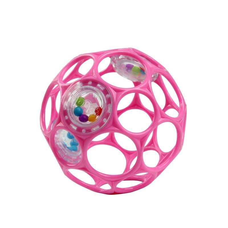 OBALL Hračka Oball RATTLE 10 cm dark pink 0m+ – Obrázok 2