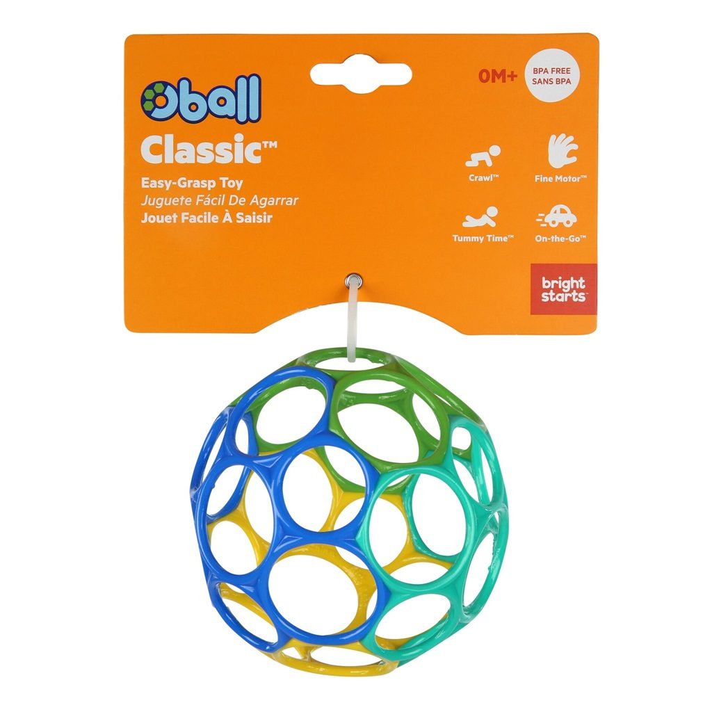 OBALL Hračka Oball™ Classic 10 cm modro/zelená 0m+AQUAINT 100% ekologická čistiaca voda 50 ml – Obrázok 4