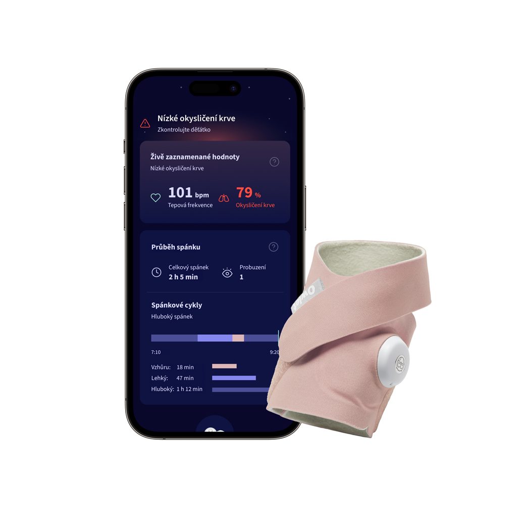 OWLET Ponožka inteligentná Dream Sock - matne ružová – Obrázok 2
